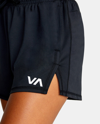 7 Women's Sport Vent Workout Shorts 2.5" Black AVJNS00127 RVCA