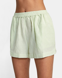 5 Linen Sawyer Elastic Waist Shorts Green AVJNS00139 RVCA