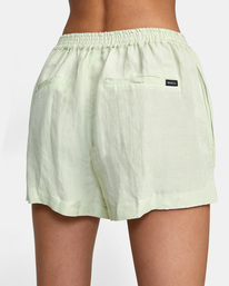 6 Linen Sawyer Elastic Waist Shorts Green AVJNS00139 RVCA