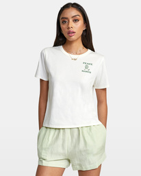 rvca, Linen Sawyer Elastic Waist Shorts, LIGHT GREEN (gec0) Linen Sawyer - Elasticated Shorts for Women AVJNS00139
