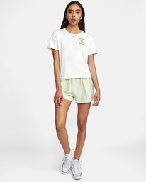 1 Linen Sawyer Elastic Waist Shorts Green AVJNS00139 RVCA