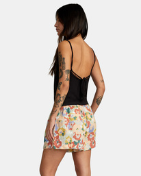 4 Linen Sawyer Elastic Waist Shorts Grey AVJNS00139 RVCA
