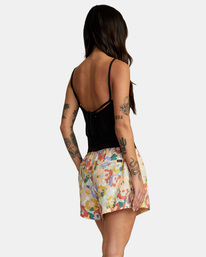 5 Linen Sawyer Elastic Waist Shorts Grey AVJNS00139 RVCA