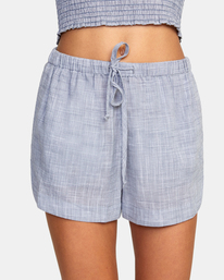 7 Houndstooth New Yume Drawcord Shorts Blue AVJNS00165 RVCA