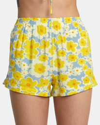 6 Sawyer Print Elastic Waist Shorts Blue AVJNS00175 RVCA