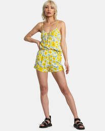 1 Sawyer Print Elastic Waist Shorts Blue AVJNS00175 RVCA