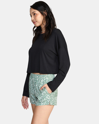 3 Sawyer Print Elastic Waist Shorts Green AVJNS00175 RVCA
