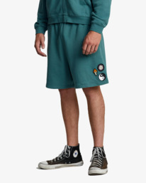 1 ROSE MACHADO BAGGY OVERSIZED SWEAT SHORTS Green AVJNS00203 RVCA