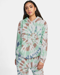 rvca, All The Way Tie-Dye Hoodie, MINT (mnt) ALL THE WAY HOODIE AVJSF00189