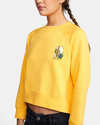 2 Oasis Crewneck Sweatshirt Yellow AVJSF00194 RVCA