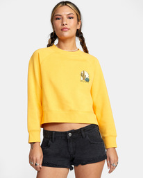 rvca, Oasis Crewneck Sweatshirt, MARIGOLD (mgd) OASIS FLEECE AVJSF00194