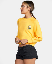 5 Oasis Crewneck Sweatshirt Yellow AVJSF00194 RVCA