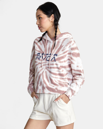 3 Five Palms Cropped Hoodie Blue AVJSF00204 RVCA