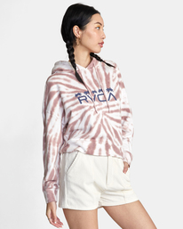 4 Five Palms Cropped Hoodie Blue AVJSF00204 RVCA