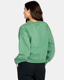 1 Script Crewneck Sweatshirt Green AVJSF00218 RVCA