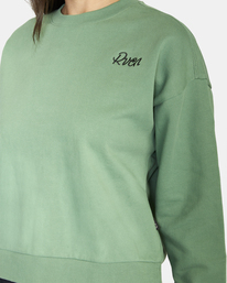 2 Script Crewneck Sweatshirt Green AVJSF00218 RVCA