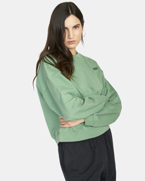 5 Script Crewneck Sweatshirt Green AVJSF00218 RVCA