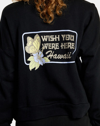 2 Hi Wish You Were Here Crewneck Sweatshirt Black AVJSF00240 RVCA