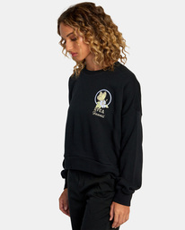4 Hi Wish You Were Here Crewneck Sweatshirt Black AVJSF00240 RVCA
