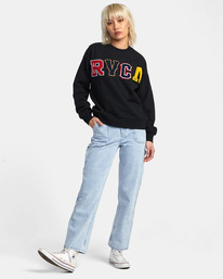 3 RVCA Letterman Sweatshirt Black AVJSF00250 RVCA