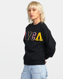 4 RVCA Letterman Sweatshirt Black AVJSF00250 RVCA