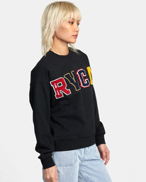5 RVCA Letterman Sweatshirt Black AVJSF00250 RVCA
