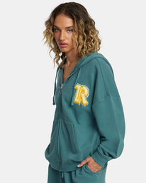 6 Rose Machado Thrift - Zip-Up Hoodie for Women Green AVJSF00253 RVCA