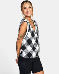 5 Forget Me Not Oversized Sweater Vest Black AVJSW00135 RVCA