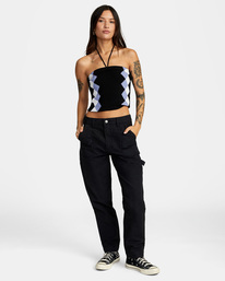 3 Getting Warmer Sweater Halter Top Black AVJSW00137 RVCA