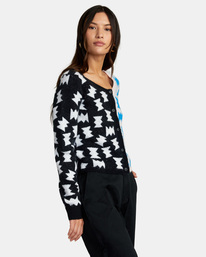 5 LP x KLW Inverted Cardigan Sweater Black AVJSW00141 RVCA