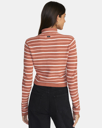 rvca, Après Sweater Long Sleeve Crop Top, CINNAMON (cin) APRES SWEATER AVJSW00148