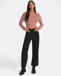 3 Après Sweater Long Sleeve Crop Top Brown AVJSW00148 RVCA
