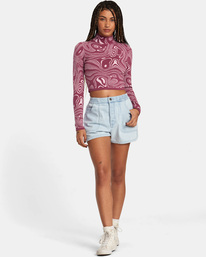 3 Après Sweater Long Sleeve Crop Top Green AVJSW00148 RVCA