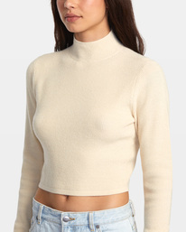 2 Après Sweater Long Sleeve Crop Top White AVJSW00148 RVCA