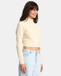 3 Après Sweater Long Sleeve Crop Top White AVJSW00148 RVCA