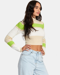 5 Après Sweater Long Sleeve Crop Top White AVJSW00148 RVCA