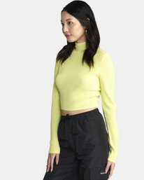 4 Après Sweater Long Sleeve Crop Top Yellow AVJSW00148 RVCA