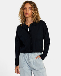 0 Brady Cardigan Sweater Black AVJSW00149 RVCA