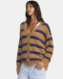 4 Here We Are Cardigan Sweater Brown AVJSW00153 RVCA
