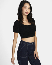 5 Murray Cropped Sweater Black AVJSW00155 RVCA