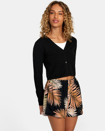 5 School Dance Cropped Cardigan Sweater Black AVJSW00158 RVCA