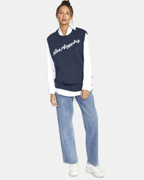 6 Hometown Sweater Vest Blue AVJSW00162 RVCA