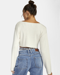 6 Raw Cropped Sweater White AVJSW00164 RVCA