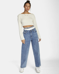 8 Raw Cropped Sweater White AVJSW00164 RVCA