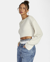 9 Raw Cropped Sweater White AVJSW00164 RVCA