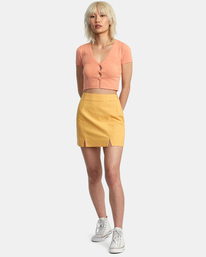 3 Dolly - Knitted Crop Top for Women Orange AVJSW00165 RVCA
