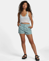 3 Railed - Crochet Crop Top for Women Orange AVJSW00175 RVCA
