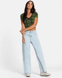 3 Betty - Knitted Crop Top for Women Green AVJSW00185 RVCA