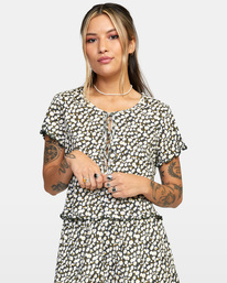 0 In Your Dreams Pointelle Knit Top Black AVJTO00128 RVCA