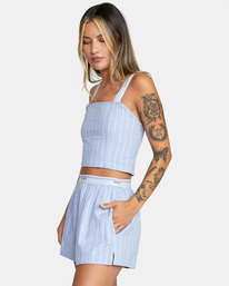 6 Nocturnal Crop Tank Top Grey AVJTO00129 RVCA